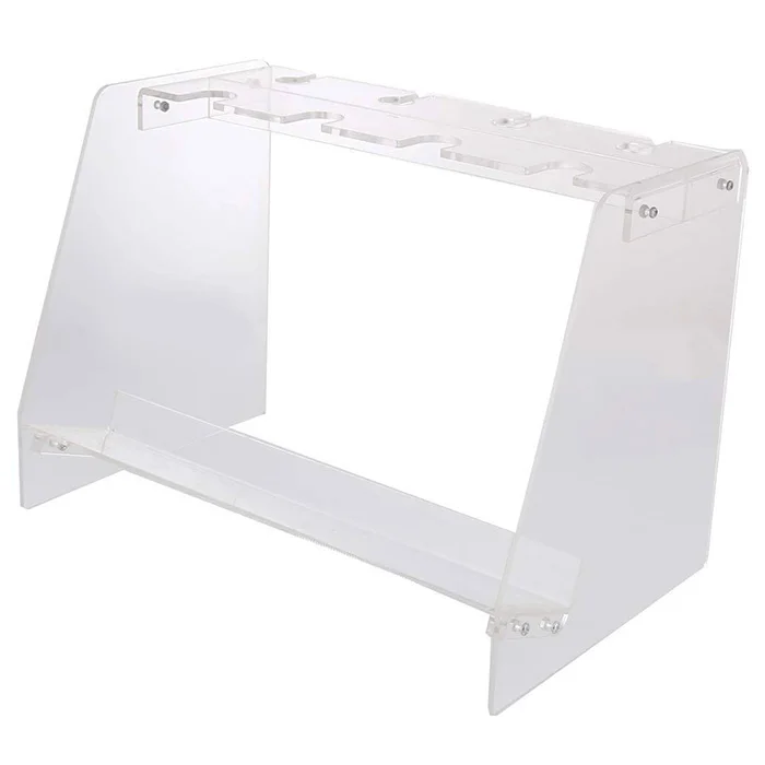 Tabletop Free Standing Display Collapsible Wine Storage Holder 4 Bottles & Goblets Acrylic Wine Rack