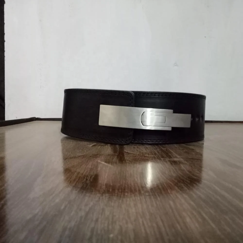 PREMIUM LEATHER POWER LIFTING / WEIGHT LIFTING LEVER BELT 10MM AND 13MM WITH STAIN LESS STEEL LEVER