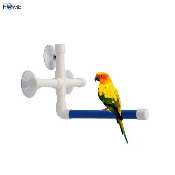 Window Folding Parrot Bath Shower Standing Platform Rack Bird Perch