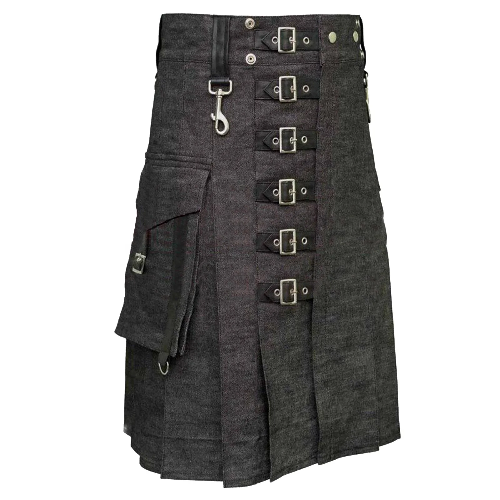 
Denim Kilt With Removable Apron 