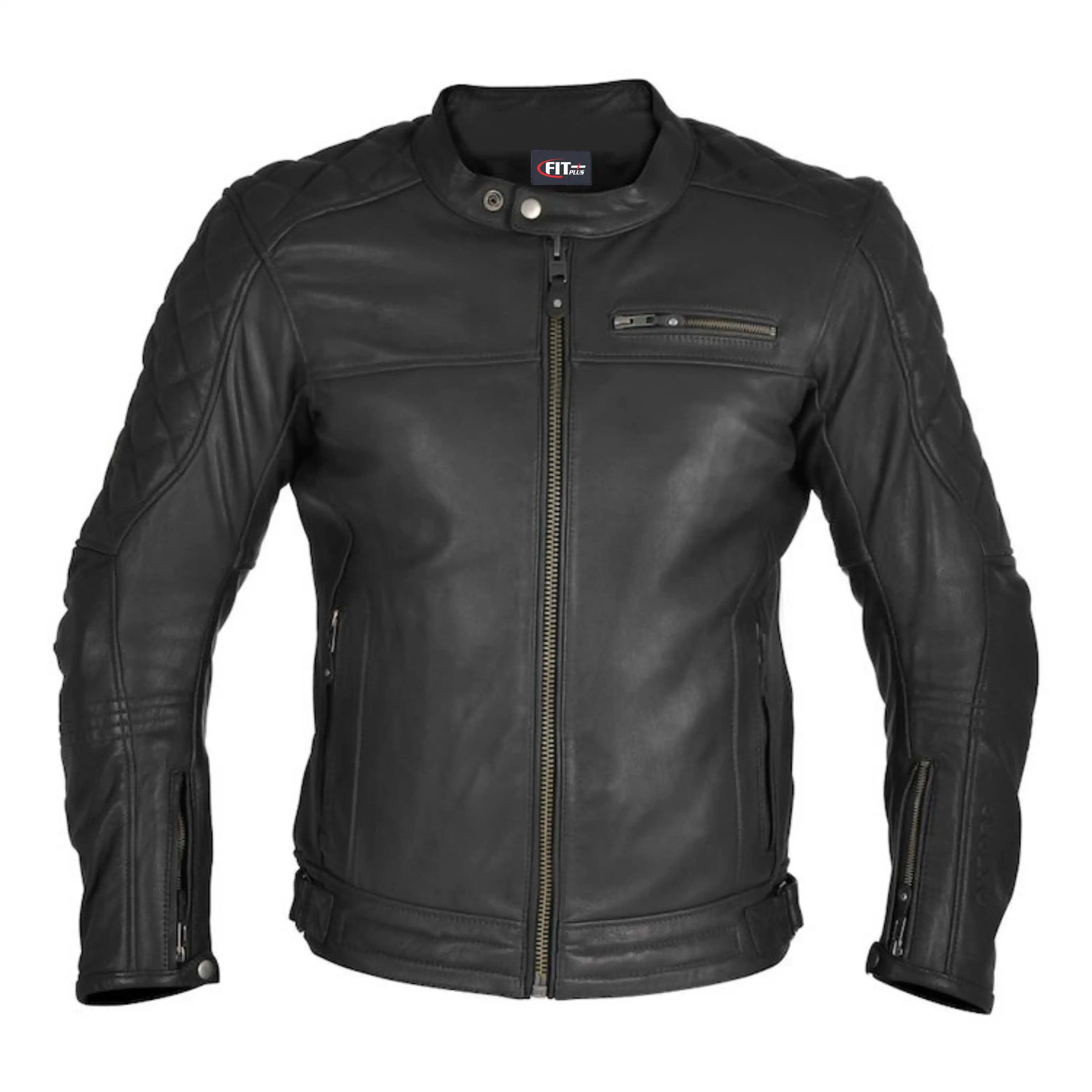 Men Quality Classic Motorcycle leather jacket (62005856538)