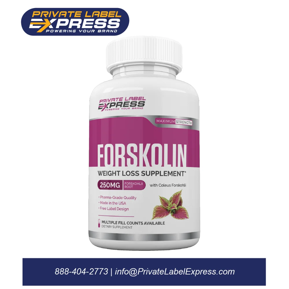 
Forskolin 250mg w/20%, 60 ct - Vegetable Capsules 