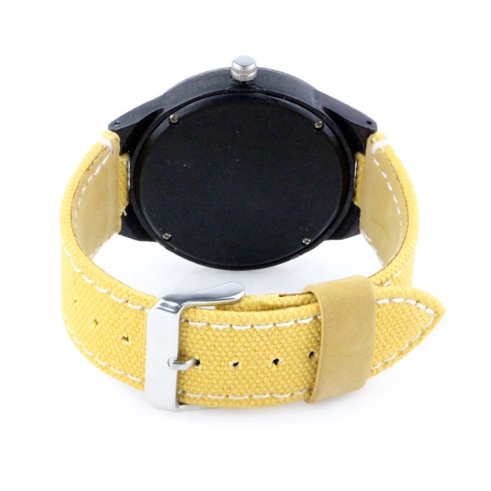 2021 Wood with yellow Canvas Boys Fancy Watches Younger Watch Basic Watch
