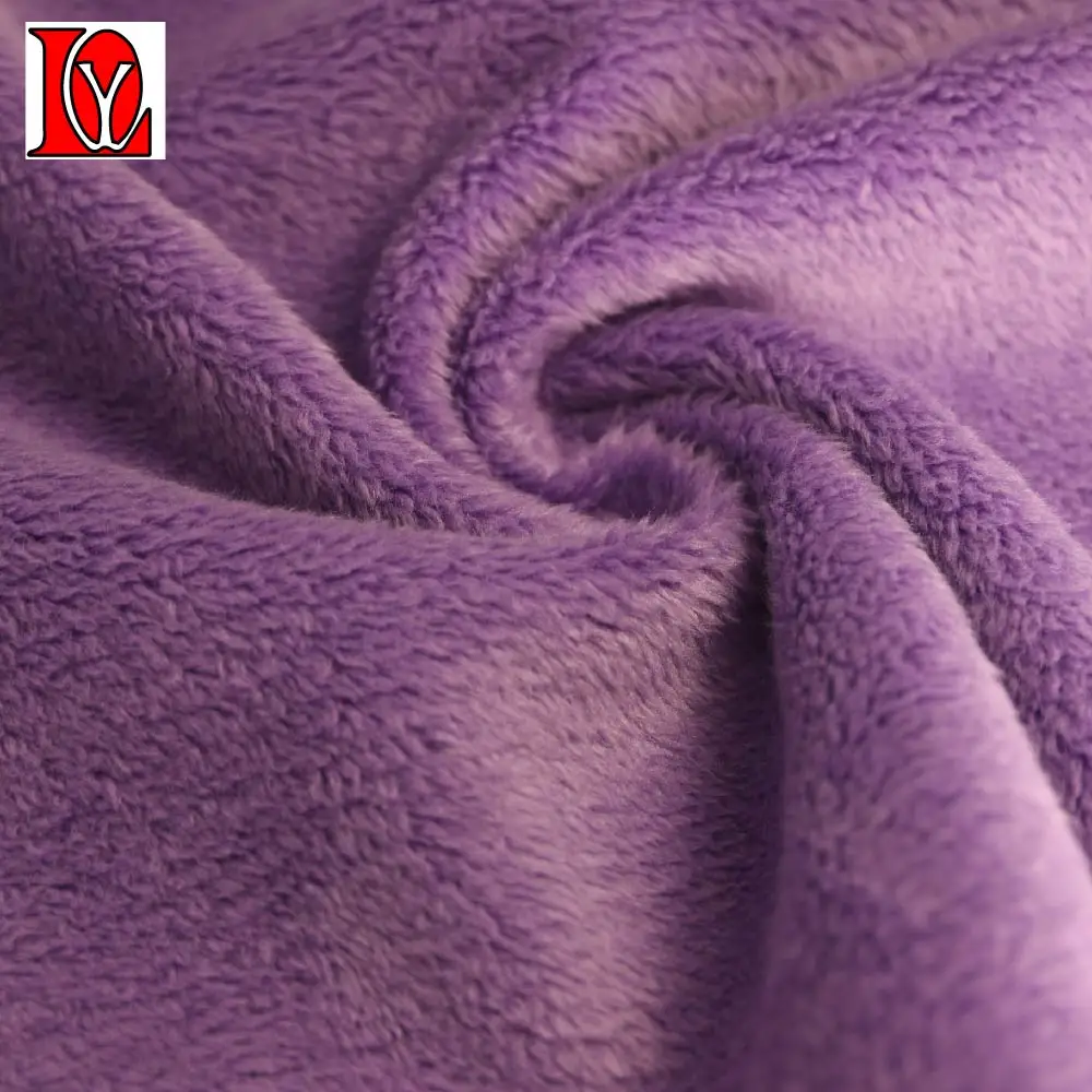 100 % Polyester Microfiber Cashmere Fabric Coral Fleece Fabric With Pile Fleece
