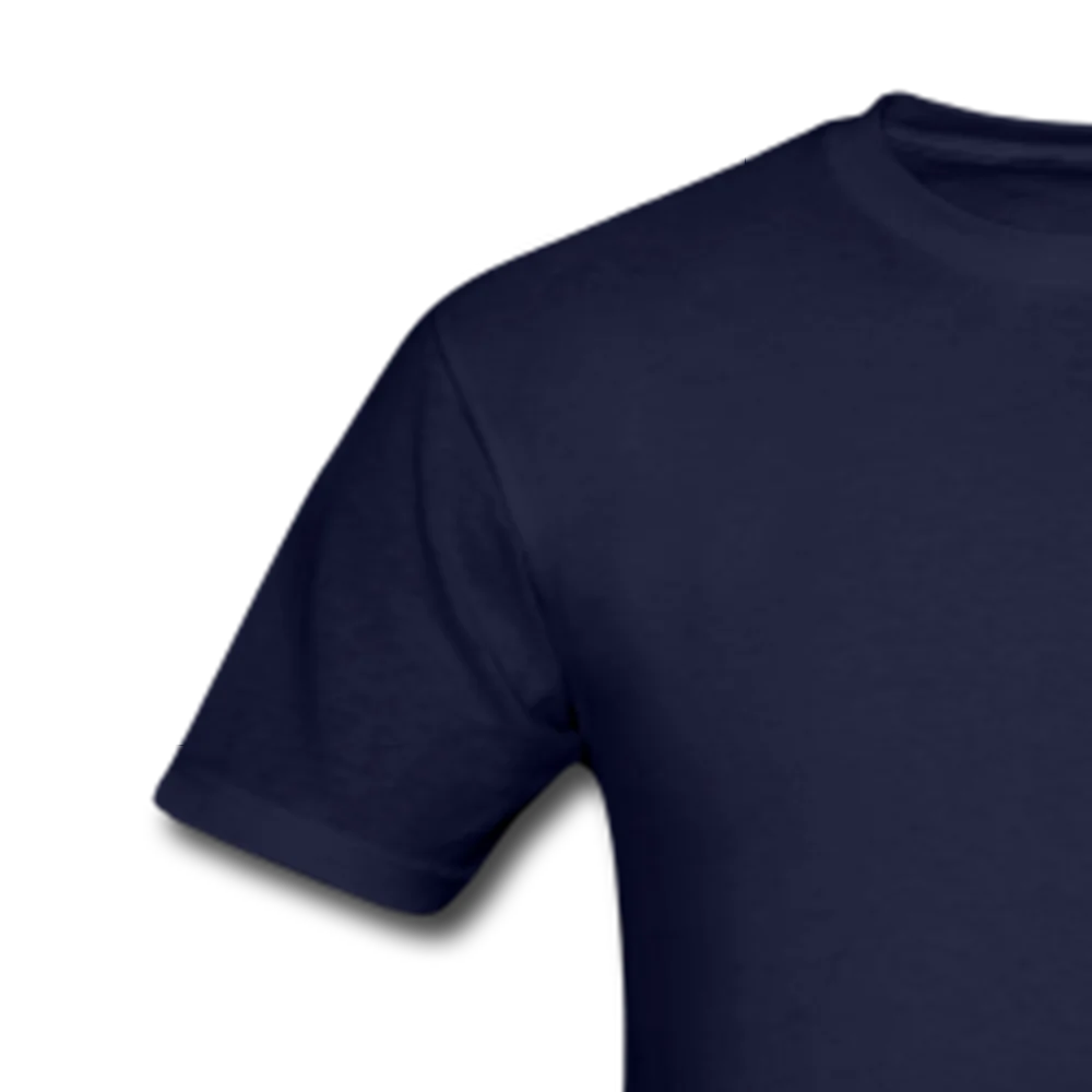 O neck without collar navy blue t shirts wrinkle free cotton polyester fabric washable durable smooth touch high quality