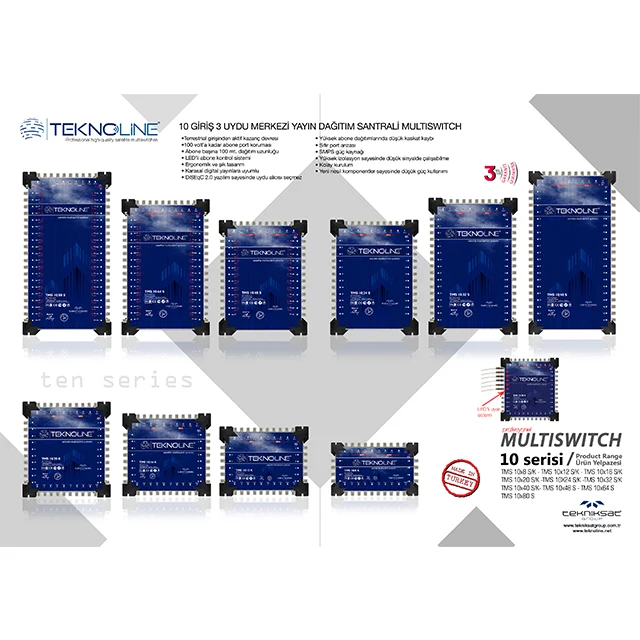 
High Quality satellite multiswitch 10 input 64 output with indicator led and diseqc lnb power 