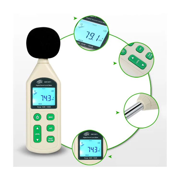 Benetech GM1357+ Digital Decibel Meter Sound Pressure Measurement Noise Level Meter Sensor