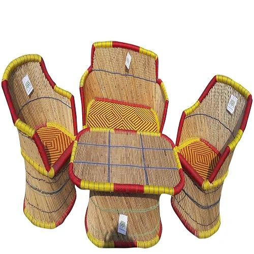 High Quality Durable Eco Friendly Handicraft Cane/Bamboo Chair Sofa Furniture Set for Living Room Balcony Beach Restaurant Patio