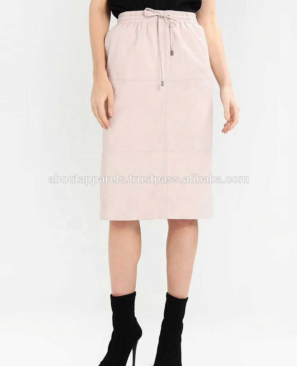 Ladies Sexy Look Sheepskin & lambskin Leather Mini Skirt, Floral Embroidery Mini Skirt Fashion Ladies Black Skirts Leather