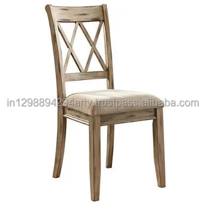 Wholesale Supply Hotel Restaurant Cafe Luxury Look Solid Mango Wood Wooden Dining Room Furniture Upholstered Dining Chair