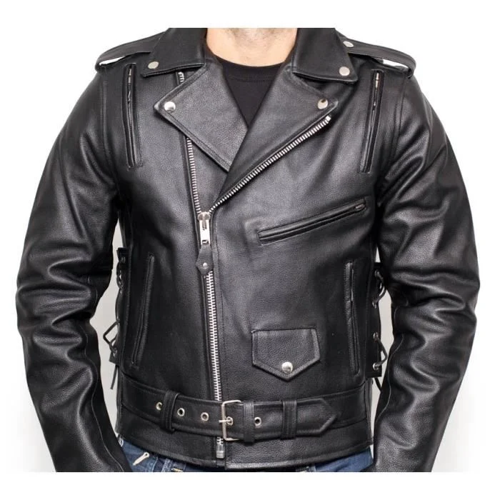  Мужская модная повседневная байкерская куртка из натуральной кожи гоночный стиль для кафе мотоциклетная кожаная