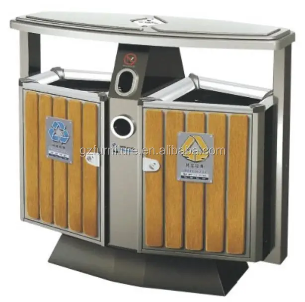 
Safe and solid street bucket garbage/industrial wooden litter bin/cool designed beach garbage can 