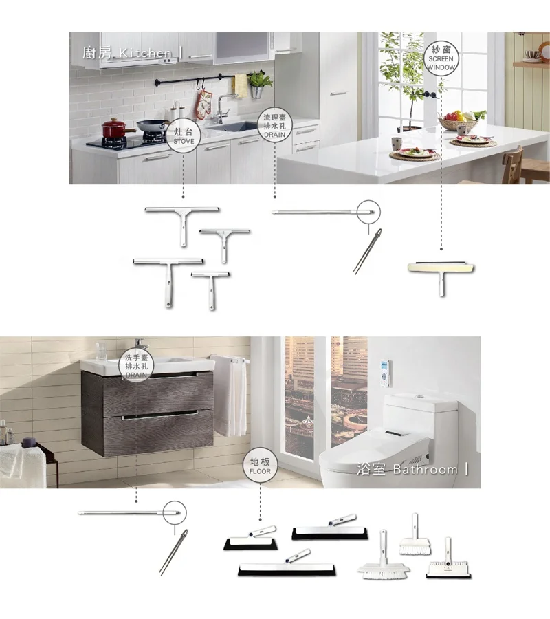 One Touch Easy to replace Plastic Floor Brush