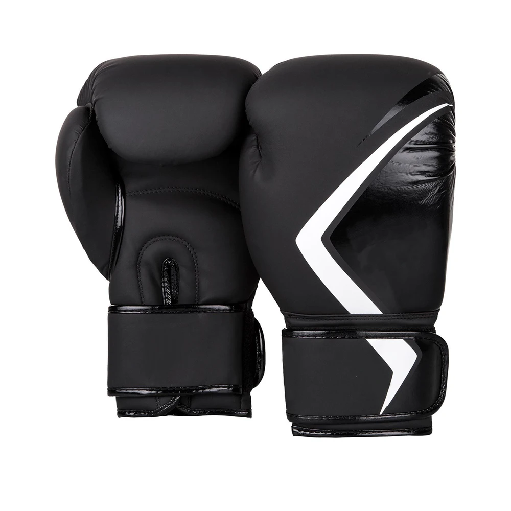 Mat black leather boxing gloves custom logo genuine leather Men Black Real Lather wholesale training Boxing Gloves For Adults