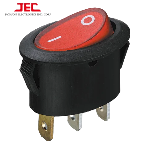 JEC RLEIL Red light Ellipse ROCKER SWITH 606 Series ON-OFF SPST SPDT Single Pole color round switch