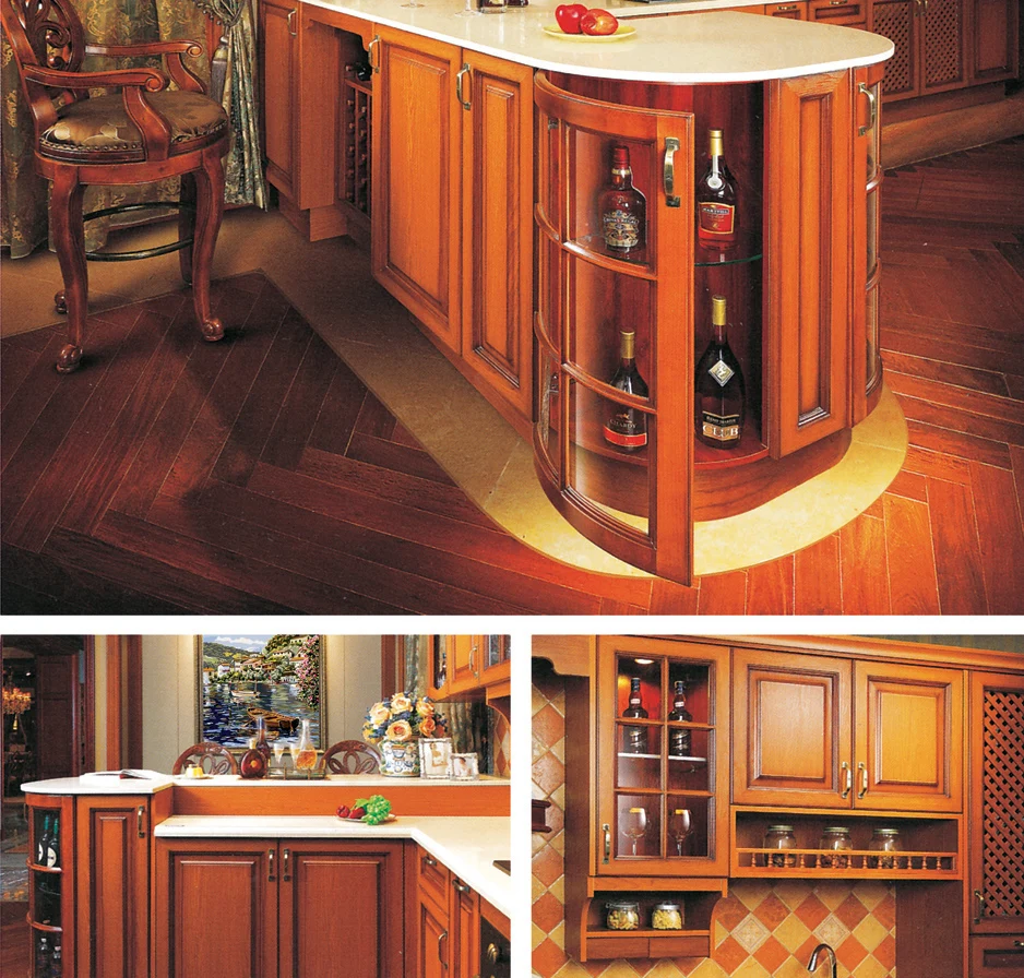 China America mini kitchen cabinet with solid wood door joinery