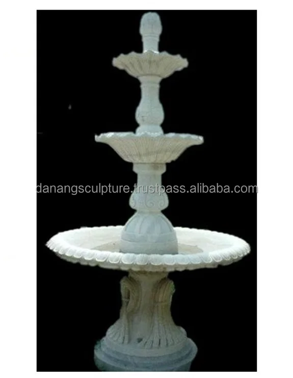 Custom hand carved marble three layer garden rolling ball marble fountain 3 tier stone fountain, 3 tier fountain 	sphere ball