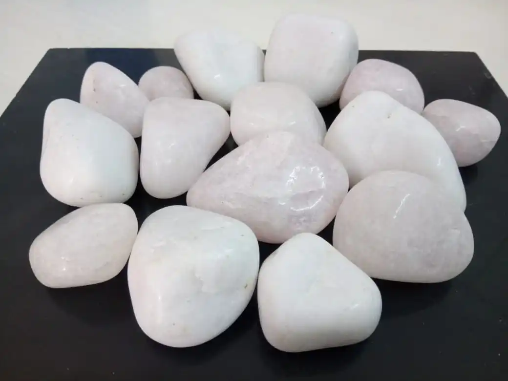 Small white pebble For fountain decoration stone pebbles wholesaler in India  luxury white round pebble stone financial