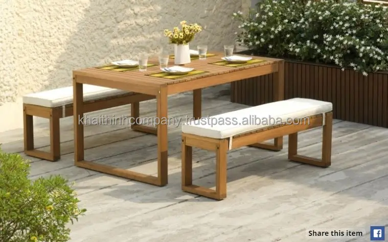 6 chairs Outdoor Dining Set/ Patio Dining set/ Wooden Dining Furniture