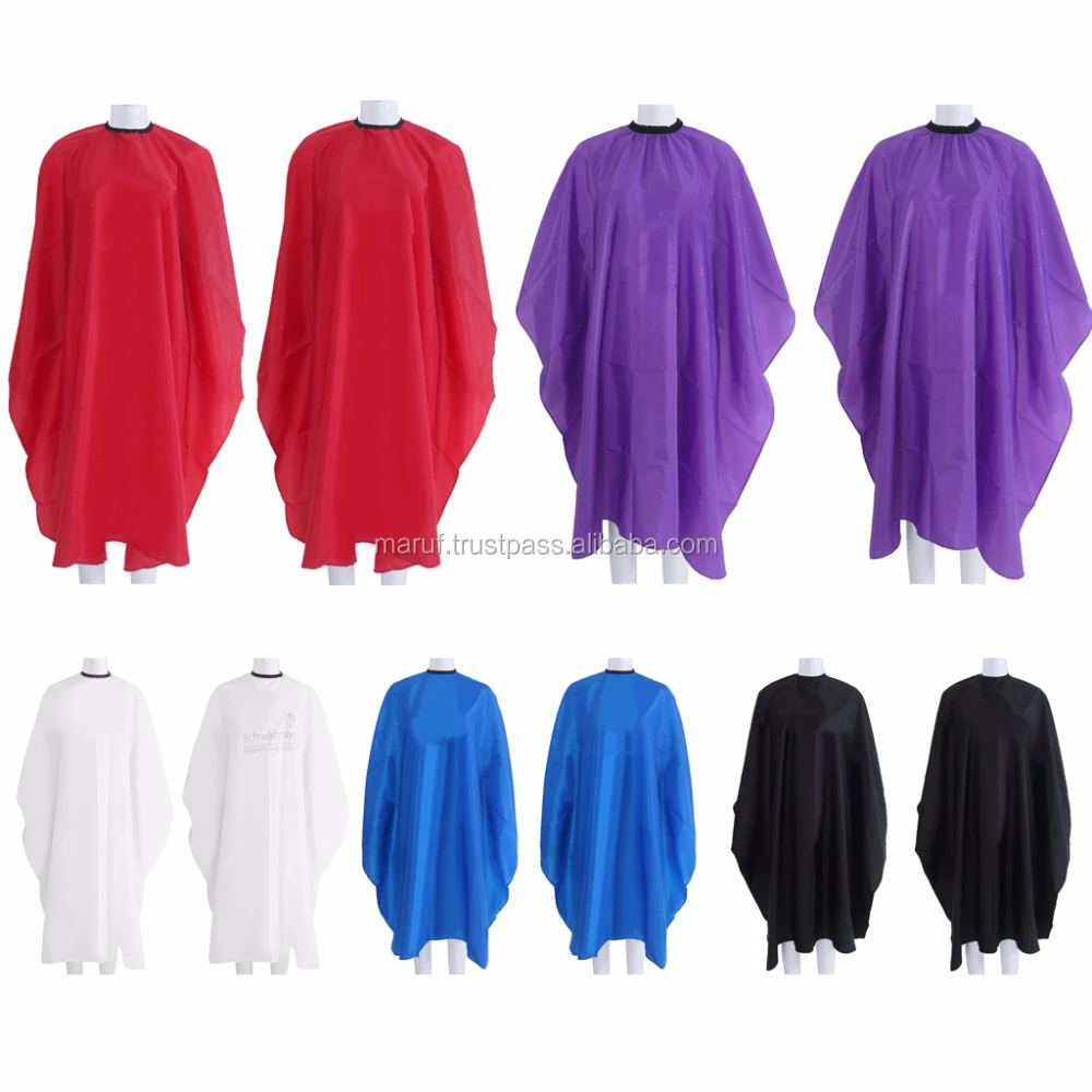 High Quality Custom Printed Transparent Waterproof Polyester Barber Cape Custom Sizes Disposable Hair Cutting Beauty Cape