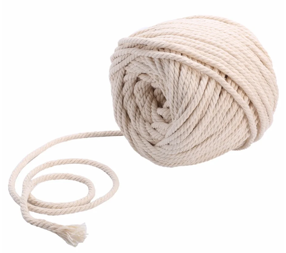 Cotton macrame cord natural colour 3mm 4mm 5mm 6mm 8mm 10mm 12mm