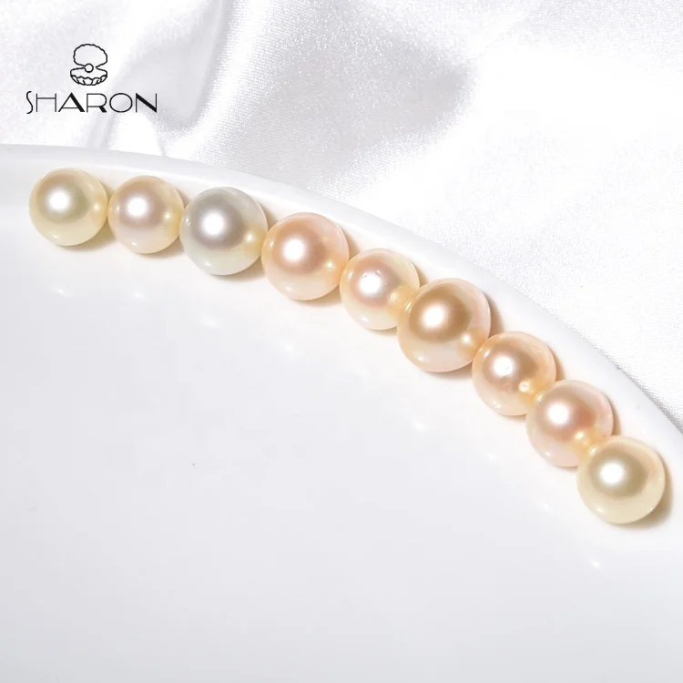 
Bulk High-Quality 12-15mm AA+ Near Round Natural Cultured Seawater Loose South Sea Golden Pearls For Jewelry Making 
