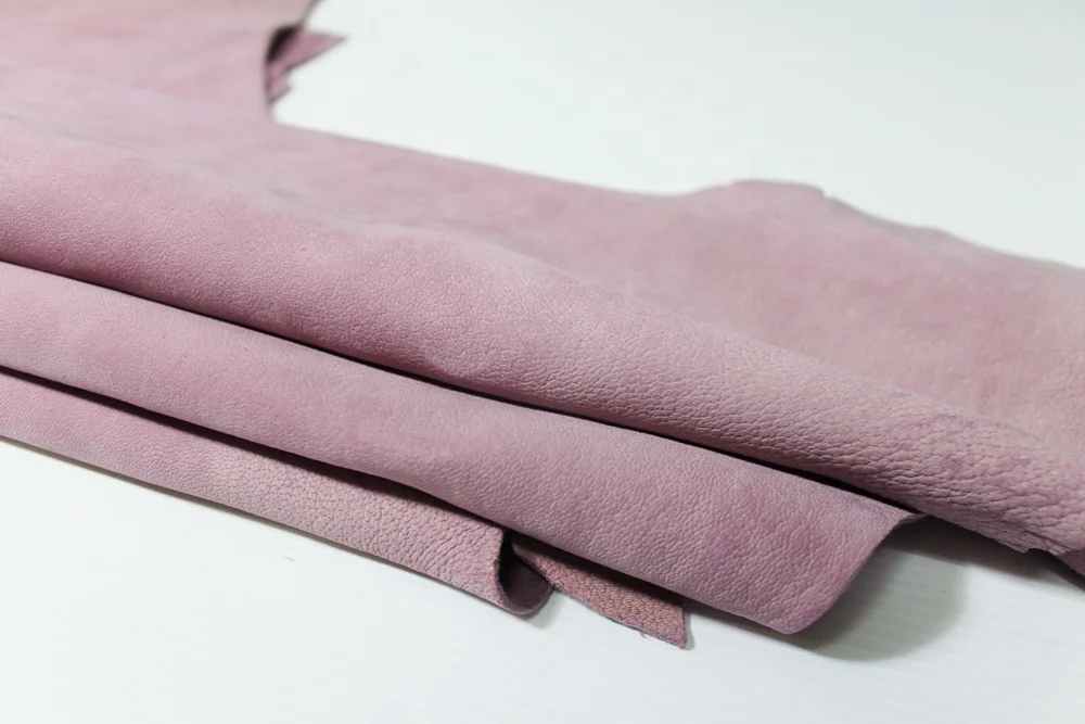Sheepskin leather hides LIGHT VIOLET NABUCK Vintage leather | Lamb Skin Napa Soft Leather Finest Quality Wholesale Sheep Hide