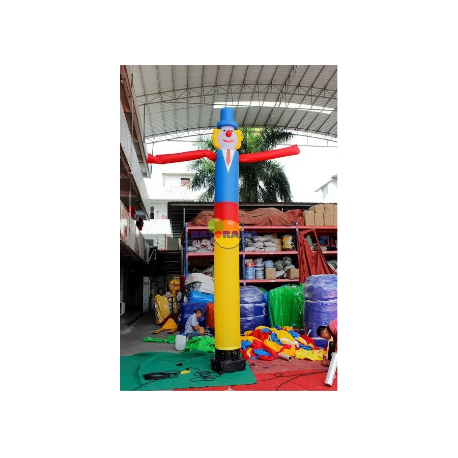 yellow sky man, clown air dancer, fly tube