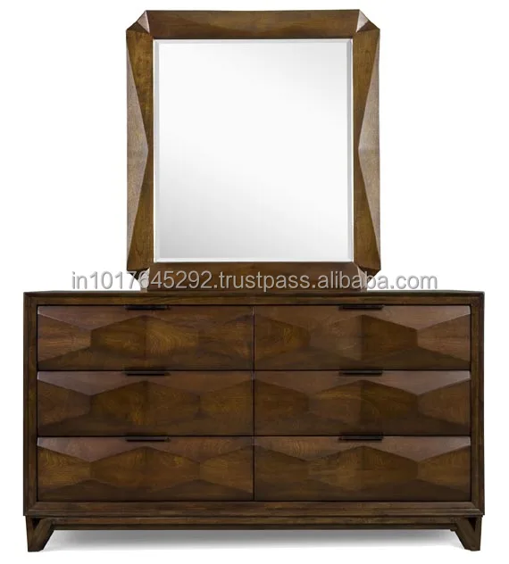 
Luxury living room modern furniture wooden dressing table mirror with drawer 