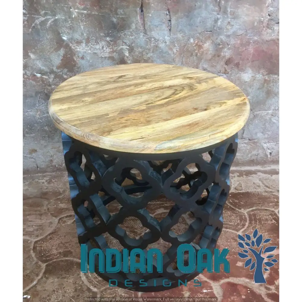 Rustic Furniture Carved Wooden Coffee Table Mango Wood Tea table
