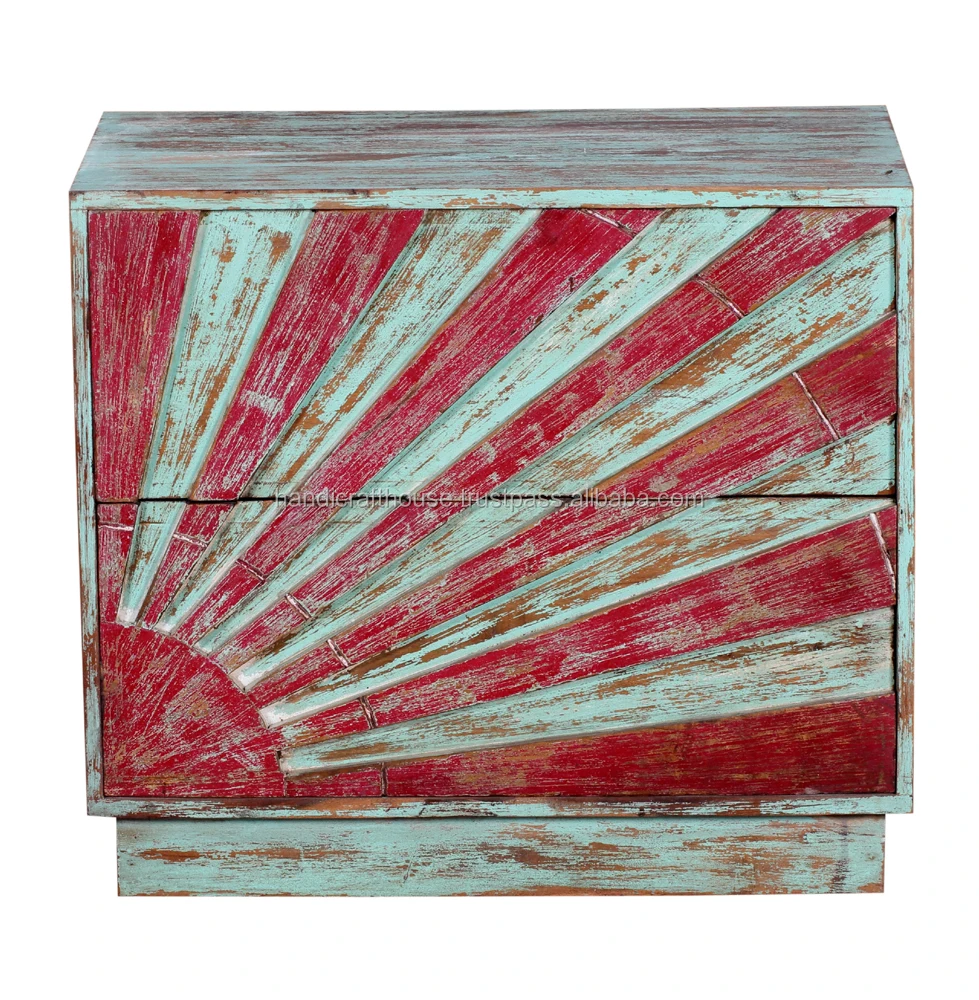 best Industrial & vintage Old Antique wood color small storage bedroom furniture nightstand