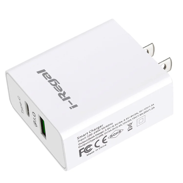 
Hot Sale 36W PD+QC Mobile Phone Travel Multi Port USB Fast Charger US Plug 