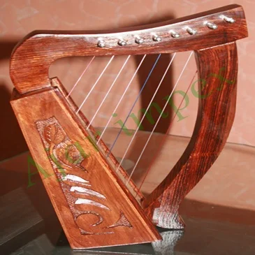 
8 Strings Celtic Engraved Harp - Rosewood Irish Harp 