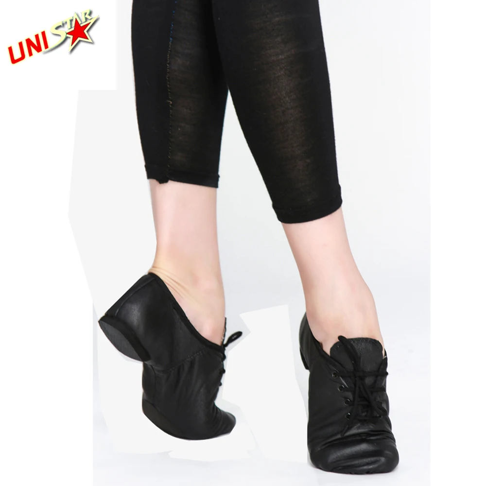 Hot Selling Dancing Leather Shoes Sheepskin Jazz Dance Shoes for Women Bags Fashion Black Cow OEM Training Fabric Packing Color