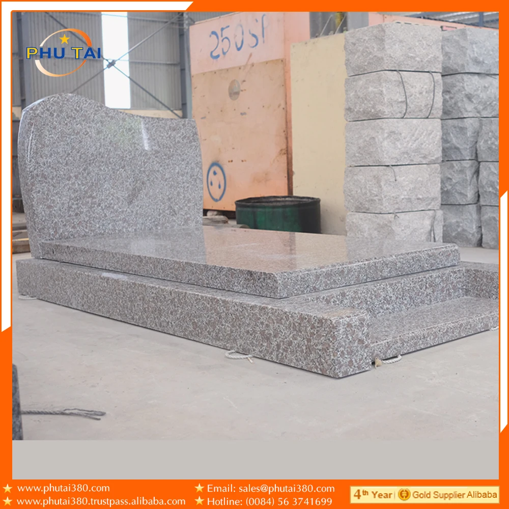 Modern European Design French Granite Headstone Japanese Style Outdoor Cemetery Tombstone at Competitive Price