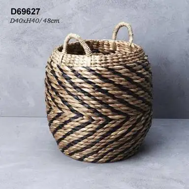 Latest Collection Hand-Weaving Water Hyacinth Storage Basket Cheap Products for Daily Use Boxed Packing for Bulk Buying