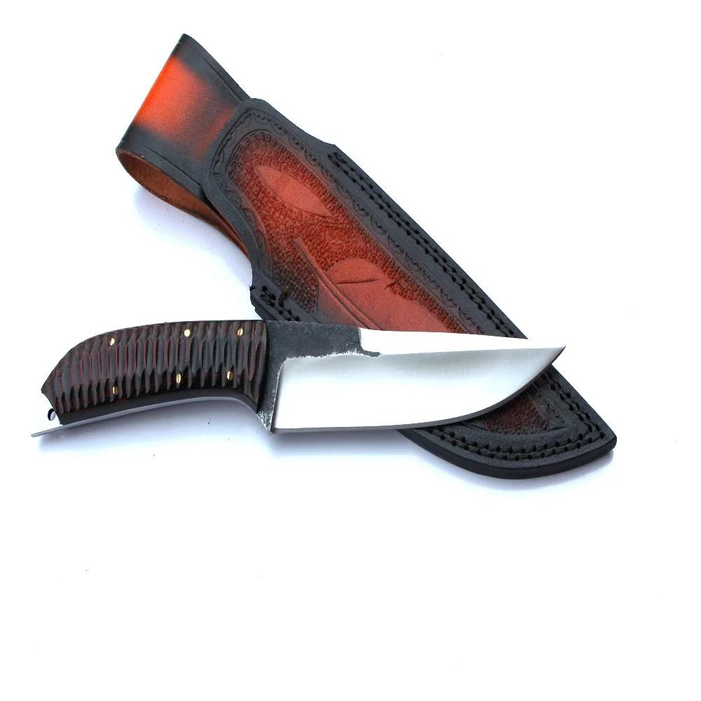 Охотничий нож из высокоуглеродистой стали 1095 с ручкой из микрокарты, латунные булавки и отверстие для шнурка, комбинезон с лезвием 11 дюймов, рукояткой 6 Дюймов, 5 дюймов