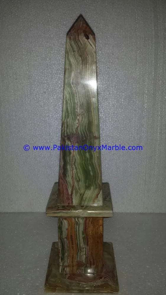 Multi Green Onyx Obelisks - Stone Marble Onyx Handicrafts