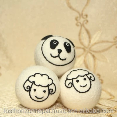 Лидер продаж на Amazon, OEM фетровый сушильный шар, Непал/3 упаковки, фетровая сушилка для белья, шарики/фетровый сушильный шар