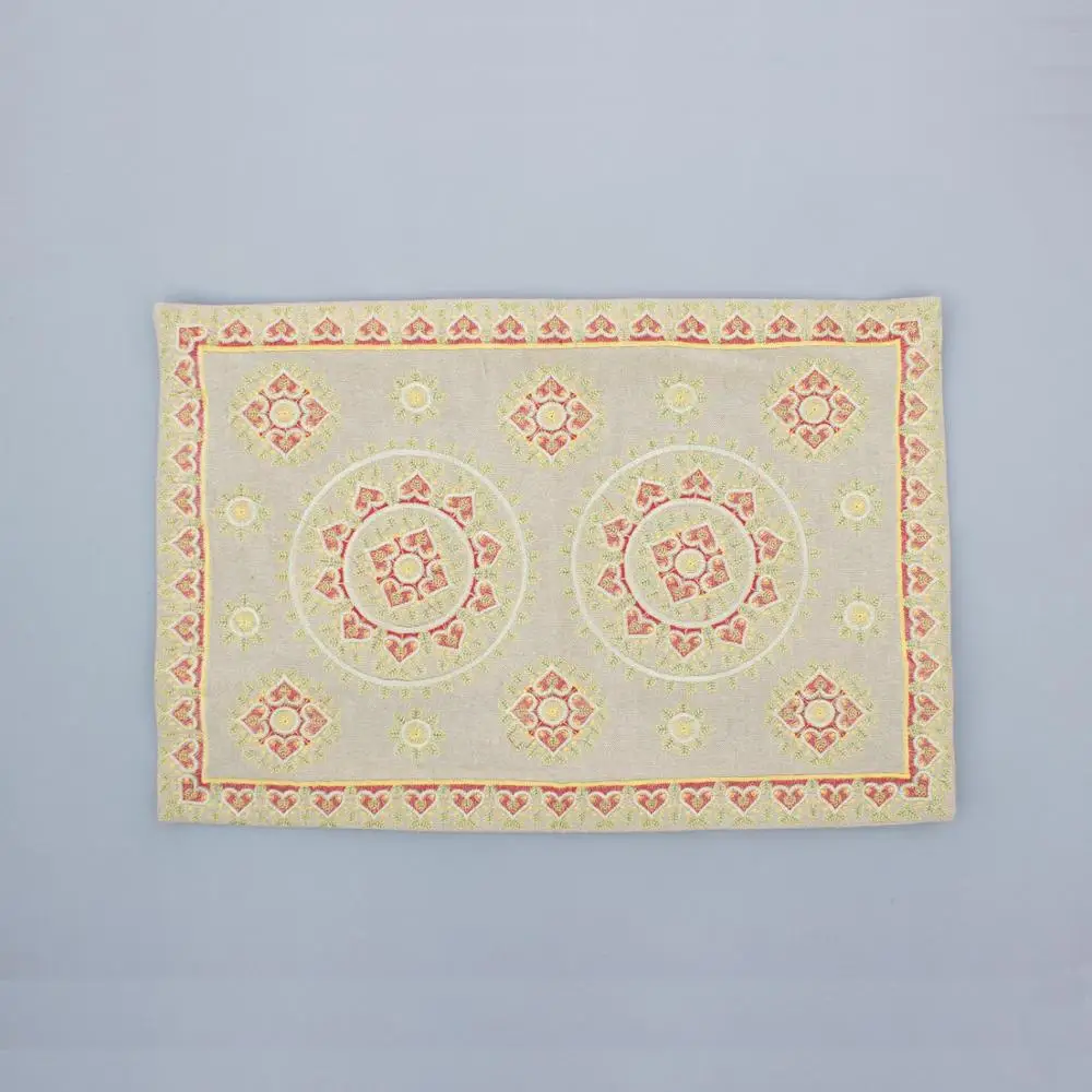 Lumbar Embroidered throw Decorative Boho Bed Sofa Rectangular  20X30 CM Pillow cover