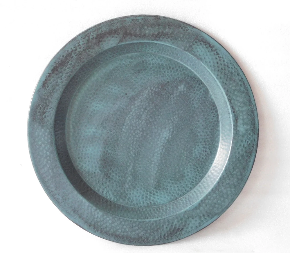Round Metal Charger Plate tray, Food serving Dinner Dish