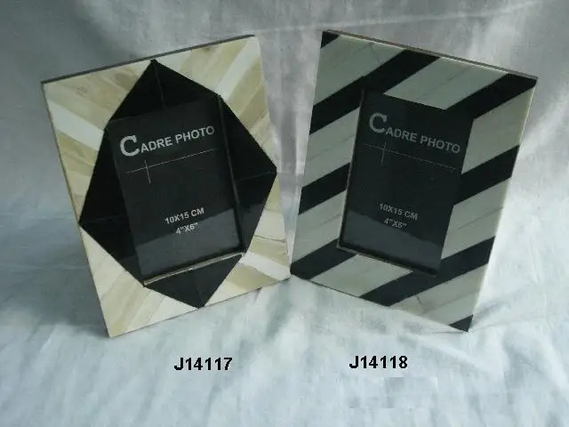 Bone Inlay  and Horn Inlay  Picture Photo Frame in Black and White Handmade Photo Frame  for Table Top Photo Frame and Wall
