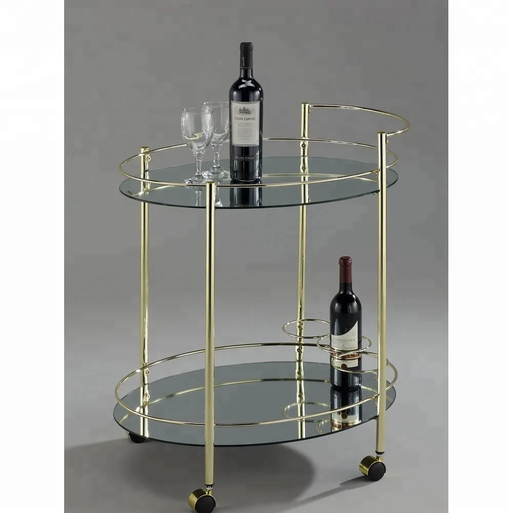 
Restaurant glass serving trolley cart 