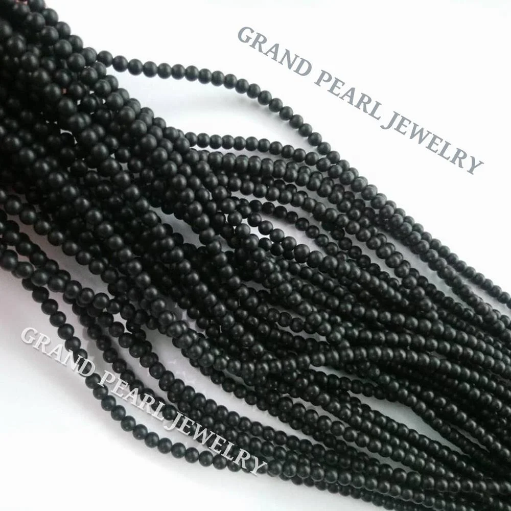 Exporter Black Agate, Matte Onyx, Matte Round Beads in 16 inch from 2mm to 20mm