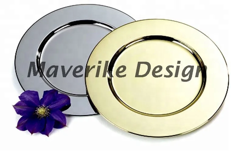 Gold Stainless Steel Plain Charger Plate gold wedding table plate Dishes & Dinnerware Safe For Home Hotel Table Decor
