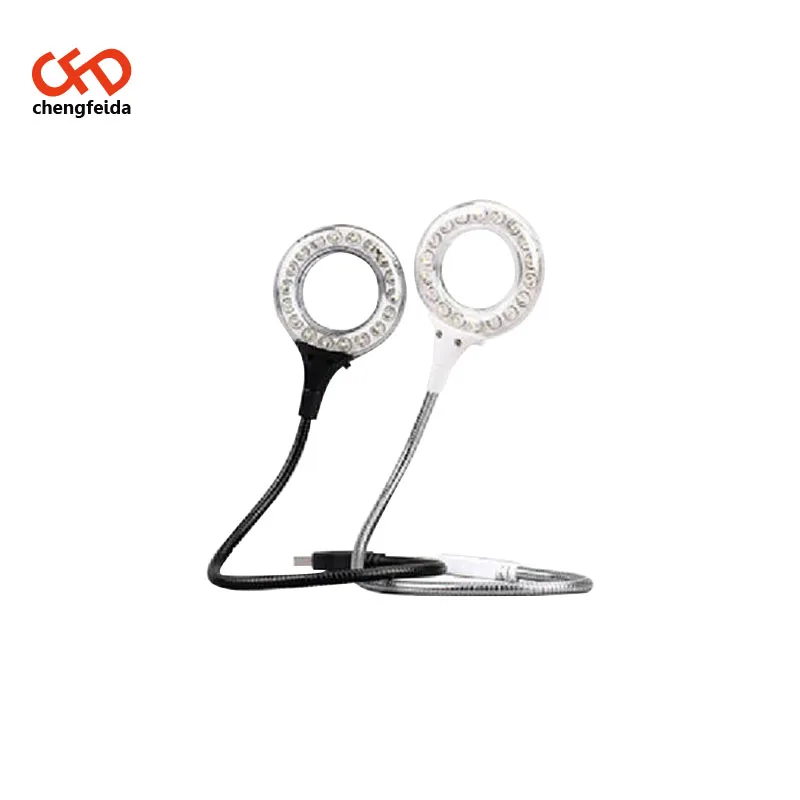 
Flexible Portable White USB 18 LED Book Reading Bright Light Lamp Magnifier Table Desk Lamp For Laptop 