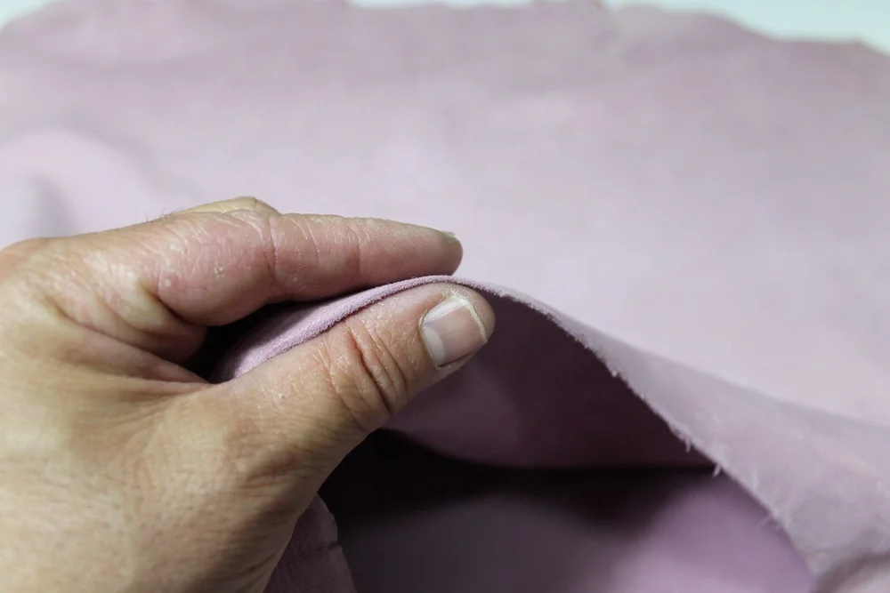Sheepskin leather hides LIGHT VIOLET NABUCK Vintage leather | Lamb Skin Napa Soft Leather Finest Quality Wholesale Sheep Hide