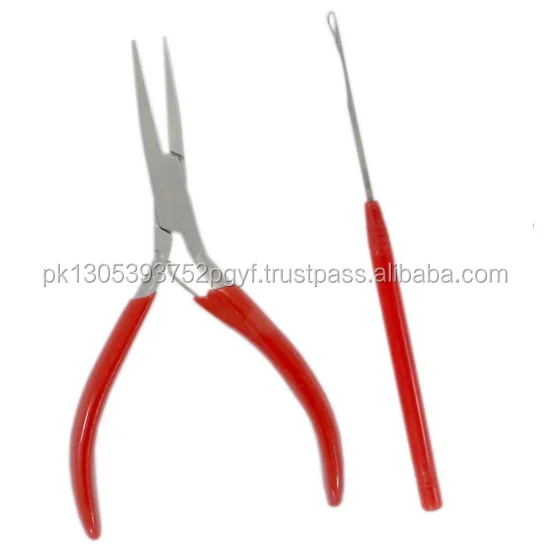RED Hair Extension Beading Micro Rings Instal amp Remove Tool Kit. Hair Extension Pliers with custom logo