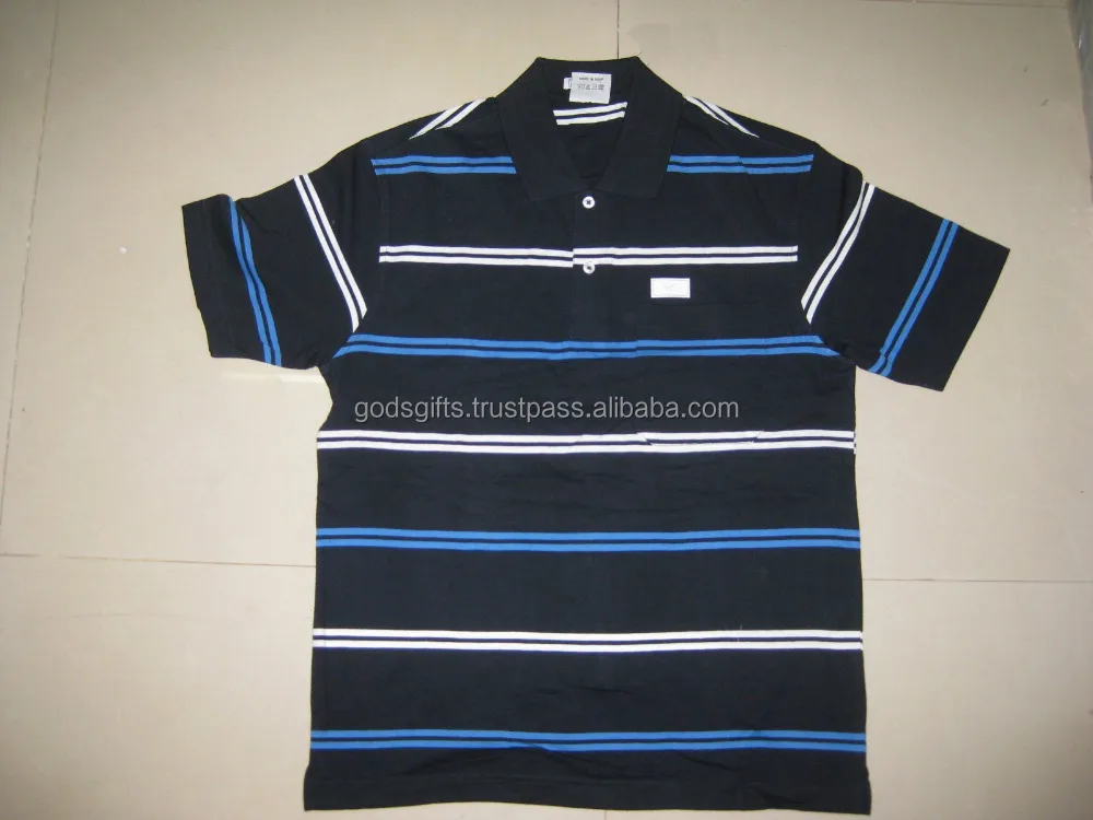 Polo T-Shirt Stripes design oem polo customized polo cheap direct export indian manufacturer tirupur bamboo cotton online sale
