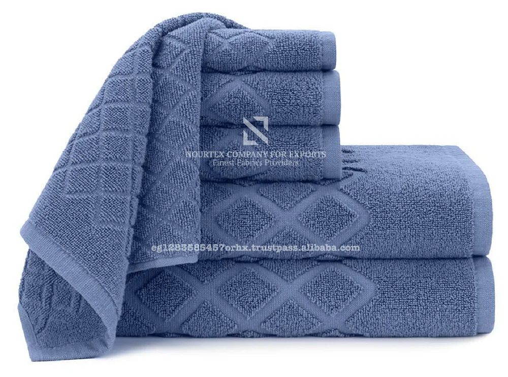 High Quality Home Textile Plain Dyed Terry Fabric Dobby Bath Towel Soft
